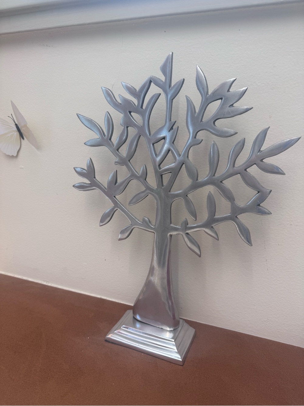 Silver Decorative Tree Accent Sculpture